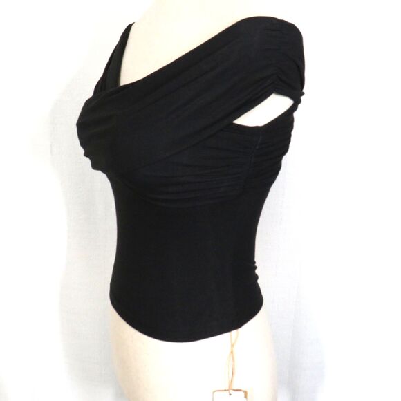 OGL Eco-SkinKiss Criss Cross Off Shoulder New Airy Brami Top Black Size XS - Picture 2 of 12